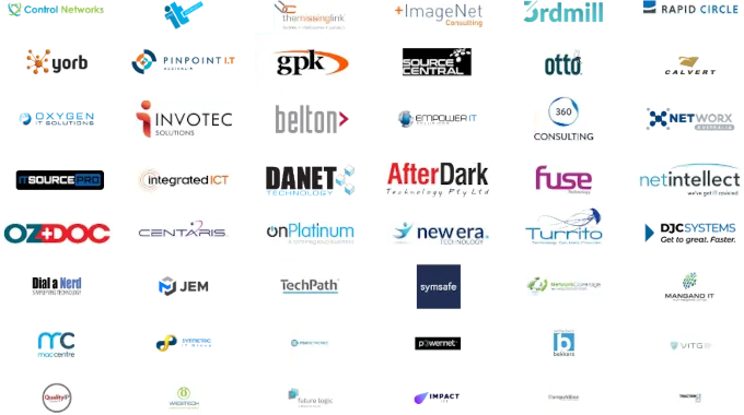 Logos of MSPs using BeeCastle, including Control Networks, Rapid Circle, Belton, AfterDark, Fuse and Turrito